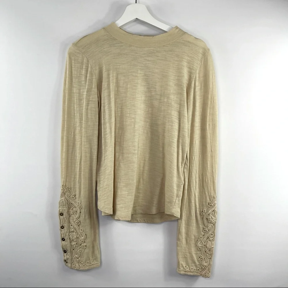 NWT Free People Top Hooked On You Long Sleeve Top Size Small